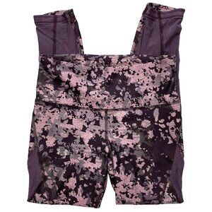 Under Armour Compression Leggings Women's SMALL Black‎ Green Purple Camo Cropped